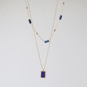 Nuevo Collar de Cadena Corta con Cuentas de Piedra Lapislázuli Azul Natural, Joyería Hecha a Mano, Chapado en Oro de 18k, Acero Inoxidable - Product Image 3