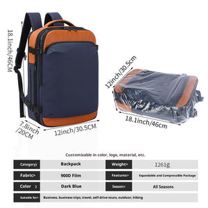 Mochila de Viaje al Vacío, Equipaje de Mano Expandible con Bomba de Compresión, Mochila Impermeable para Laptop de Viaje al Aire Libre - Product Image 2