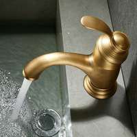 Robinet de lavabo moderne minimaliste en laiton style antique, eau chaude et froide, avec cartouche céramique, pour salle de bain, maison, hôtel