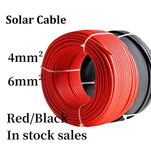 TUV Pv Cable 4mm 6mm 6mm2 10mm 10mm2 H1Z2Z2-K Dc Power Photovoltaic Wire Price