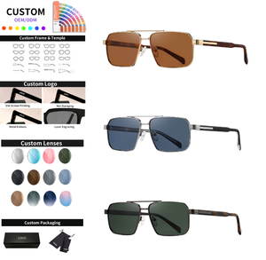 Anti Glare <strong>TAC</strong> Polarized Double Bridge Square Sunglasses Perfect for Men Driving Fishing Daily Wear - Product Image 1