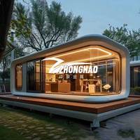 Cabane Apple préfabriquée, maisonnette modulaire, cabane résistante aux intempéries, cabane hôtelière pour hôtels de luxe en bord de mer ou sur les îles