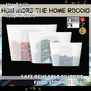 Sacs de conservation alimentaire réutilisables en silicone, sans BPA, résistants au congélateur, durables, avec fermeture éclair, style mignon, étanches et pliables - Product Image 2