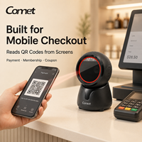 Lecteur de codes-barres omnidirectionnel 2D OEM, lecteur de codes QR, scanner de présentation de bureau A4 pour supermarché, USB RS232, logo personnalisé