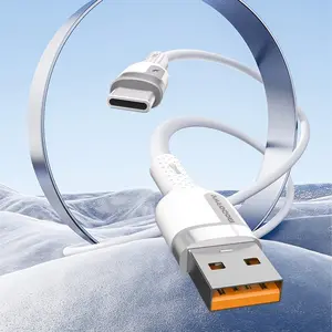 2024 Venta caliente de alta temperatura tipo suave USB a C cable de datos de silicona 5A cargador rápido