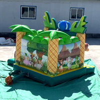 Parc de safari commercial prix d'usine Style Animal vert thème château plein d'entrain maison de rebond pour enfants videur gonflable