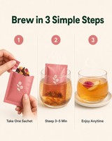 Thé aux fleurs et aux fruits, poire séchée, pomme, chrysanthème, rose, hibiscus, thé aux fruits naturellement sucré, relaxant, 125 sachets de thé