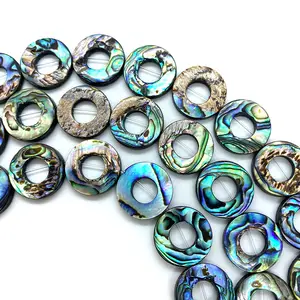Excellent Quality Cute Donut Shape Big Sizes 13mm-18mm Natural Abalone Stone