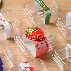 Caja de plástico desechable cuadrada transparente tiramisú pastel de <span class=keywords><strong>queso</strong></span> postre - Product Image 1