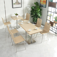 Table et chaises combinées pour cantine d'entreprise, salle à manger, boutique de desserts, école, petit-déjeuner, restauration rapide
