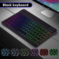 Set Kombo Mouse Bluetooth dan Keyboard Nirkabel RGB Mini Ultra Tipis Warna-warni dengan Lampu Latar RGB untuk Tab S7/S6 Lite/A7/A8/A9+/S9