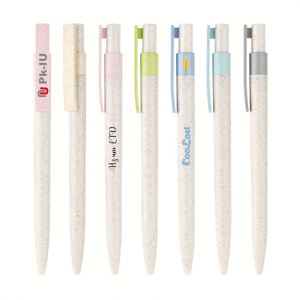 Custom Logo Eco-Friendly Biodegradable <b>Ballpoint</b> <b>Pen</b> Sports Body Type Made From Wheat Straw and Plastic Nature Inspired - Product Image 1