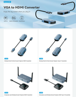 Rallonge Sans Fil HDMI 4K Émetteur et Récepteur HDTV Sans Fil 4K30hz WIFI 2.4G+5G pour Ordinateur Portable Projecteur Téléviseur Moniteur
