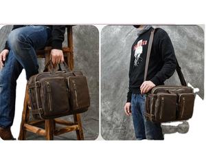 Bolso de Cuero Genuino de Primera Calidad, Elegante y Práctico para Viajes, Oficina, Universidad y Uso Diario - Product Image 1