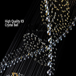 Lampadario a Sfera di Cristallo per Decorazione di Hall d'Albergo, Luci a <span class=keywords><strong>Soffitto</strong></span> con Nappe e Perline, <span class=keywords><strong>Design</strong></span> Elegante - Product Image 4
