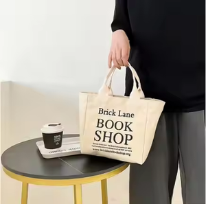 Sac cabas en toile et coton avec logo personnalisé Weekender avec poignée en forme de lettre renforcée Sac à provisions unisexe pour femmes hommes Idée cadeau unique - Product Image 4