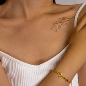 Tatouage temporaire semi-permanent à base de plantes sans eau, motif coquillage estival, longue durée 7 jours, pour requins et raies manta, pour les détaillants - Product Image 3