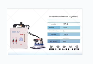 Mini Ferro <span class=keywords><strong>da</strong></span> <span class=keywords><strong>Stiro</strong></span> Industriale con Funzione Vapore 220V 110V 2500W Componenti Principali Inclusi Motore e Gruppo Elettrogeno Garanzia 1 Anno - Product Image 4