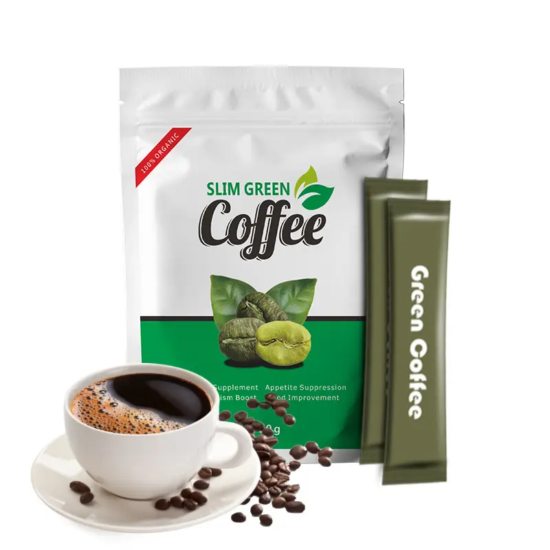 Kilo kaybı için özel etiket düz karın ince yeşil kahve doğal diyet zayıflama yeşil kahve