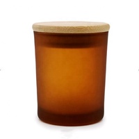 Großhandel Luxuriöse Leere Mattierte Bernsteinfarbene Glas-Kerzengläser 4oz 6oz 8oz 10oz 12oz 14oz Bernsteinfarbene Kerzengläser für die Kerzenherstellung