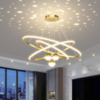 Décoration d'intérieur, lampe suspendue à 3 anneaux pour plafond haut, salon, luminaire rond moderne en aluminium, lustre nordique de luxe, luminaire suspendu pour restaurant