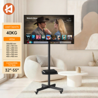 Carrito de TV con Ruedas Khcoohoo ODM OEM, Carrito de TV Móvil Giratorio de Acero con Ruedas para Pantallas de 32-55 Pulgadas, Certificado por RoHS y CE