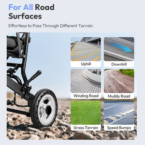 定制颜色标志便携式电动轮椅铝合金框架200W*2有刷电机轻便折叠设计100KG承重 - Product Image 5