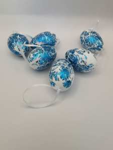 Paasei, 6cm metaalachtige hangende paasei, 6 stuks in PET-doos - Product Image 3