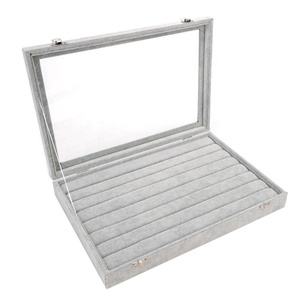 Top Bán Giá Rẻ MDF Hội Đồng Quản Trị Với Nhung Xám Đồ Trang Sức Hiển Thị Khay Cho Nhẫn - Product Image 6