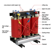 Transformateur de type sec SCB18 10kV 630kVA 1000kVA |   Transformateur haute tension à économie d'énergie |   Équipement électrique efficace