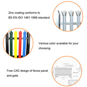 Clôture de palissade de piscine en acier galvanisé à chaud Clôture de palissade Clôture de palissade à triple pointe - Product Image 2