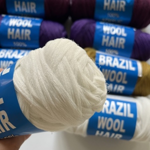 Fil à tricoter en polypropylène naturel vert, rouge vin, <span class=keywords><strong>blond</strong></span>, 70g, en vrac, laine brésilienne, fil à cheveux à trame simple pour tressage - Product Image 5