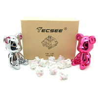 Tecsee Clavier de jeu Fraise Interrupteur à glace UHWMPE Haut Boîtier inférieur en nylon UPE Tige linéaire Double ressort doré 63.5g