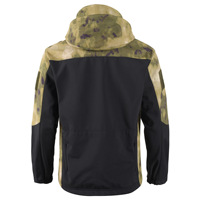 Veste tactique à capuche en softshell de couleur verte et noire, fermeture éclair, imperméable, chaude, pour l'escalade en plein air, entraînement, coupe-vent