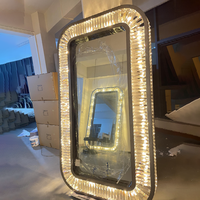 Prix d'usine Meilleur miroir rond de salon avec éclairage LED, support de sol ou de bureau, fond en acrylique, pour salle de bain et fixation murale, Fabricant