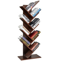 Étagère à livres moderne en forme d'arbre en bois pour le salon, rangement pour CD et livres, avec artisanat personnalisé pour la maison