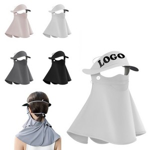 Casquette de sport en soie glacée écologique avec logo personnalisé, protection solaire et masque facial avec impression sérigraphiée - Product Image 1