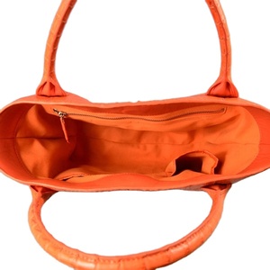 กระเป๋าถือหนังจระเข้สีส้มสุดหรูสำหรับผู้หญิงกระเป๋าหนังแท้สำหรับผู้หญิงกระเป๋าแฟชั่นหนังแปลกสำหรับผู้หญิงกระเป๋าถือมียี่ห้อกระเป๋ายี่ห้อของกวางโจวเปิดได้ - Product Image 2