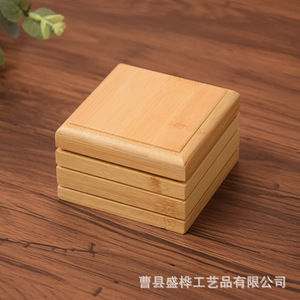 Caja de jabón cuadrada de bambú con tapa, jabonera de madera para almacenamiento en el baño - Product Image 3