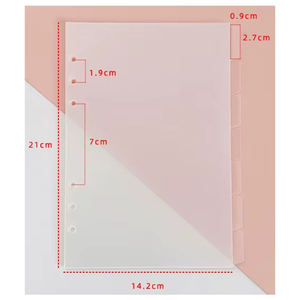 Bán buôn 5 Tab Divider mẫu tùy chỉnh A5 6 chất kết dính tấm nhựa PVC chỉ số Tab ngăn cho máy tính xách tay - Product Image 5