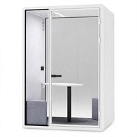 Cabine de réunion insonorisée pour 4 personnes, cabine de réunion de bureau, vidéoconférence, cabine acoustique en verre, éclairage LED, ventilation