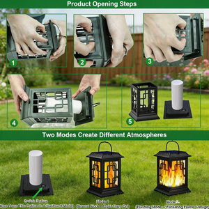 Lámpara Solar Colgante de Diseño Moderno IP67 2100K Blanco Neutro Negro, Decorativa para Jardín, Patio, Iluminación Exterior - Product Image 6