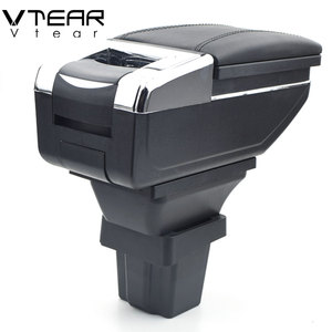 Vtear-Reposabrazos de cuero para Chevrolet <span class=keywords><strong>Onix</strong></span>, caja de almacenamiento central de cuero, hilo rojo, decoración interior de coche, ABS, pieza de accesorios para reposabrazos - Product Image 5