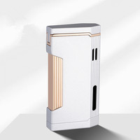 KY meilleur cadeau presse allumage allume-cigare Double feu Jet torche en alliage de Zinc en gros briquets en vrac