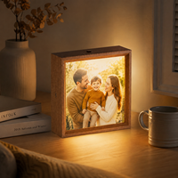 Cadre photo lumineux rechargeable avec plaque en verre vierge pour sublimation, transfert thermique, cadeau personnalisé, décoration intérieure