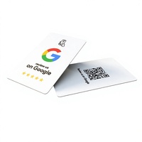 Carte NFC CR80 en plastique pour avis Google, programmable, avec code QR à scanner, NFC 213, NFC 215, NFC 216