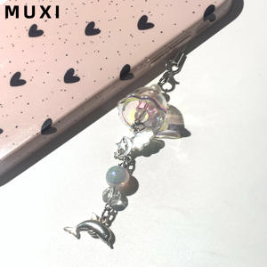 Colgante de delfín transparente de ensueño <span class=keywords><strong>bosque</strong></span> viento dulce cuerda colgante de PVC llavero de cadena de teléfono hecho de nailon duradero - Product Image 4