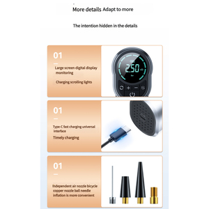 <span class=keywords><strong>Compresseur</strong></span> d'Air Numérique sans Fil 150 PSI <span class=keywords><strong>avec</strong></span> Gonfleur de Pneus ABS et Fonction Brise-Vitre Coupe-Ceinture pour Pneus de Voiture - Product Image 6