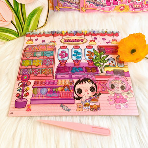 かわいい大きな目のドール着せ替えステッカーブック、シーンデコレーションステッカー、子供用DIY静音ブックおもちゃ、卸売 - Product Image 6