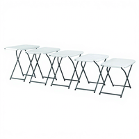 Table portable en plastique HDPE à pieds en X réglable en hauteur pour étude, ordinateur portable, camping, pique-nique, canapé, intérieur/extérieur